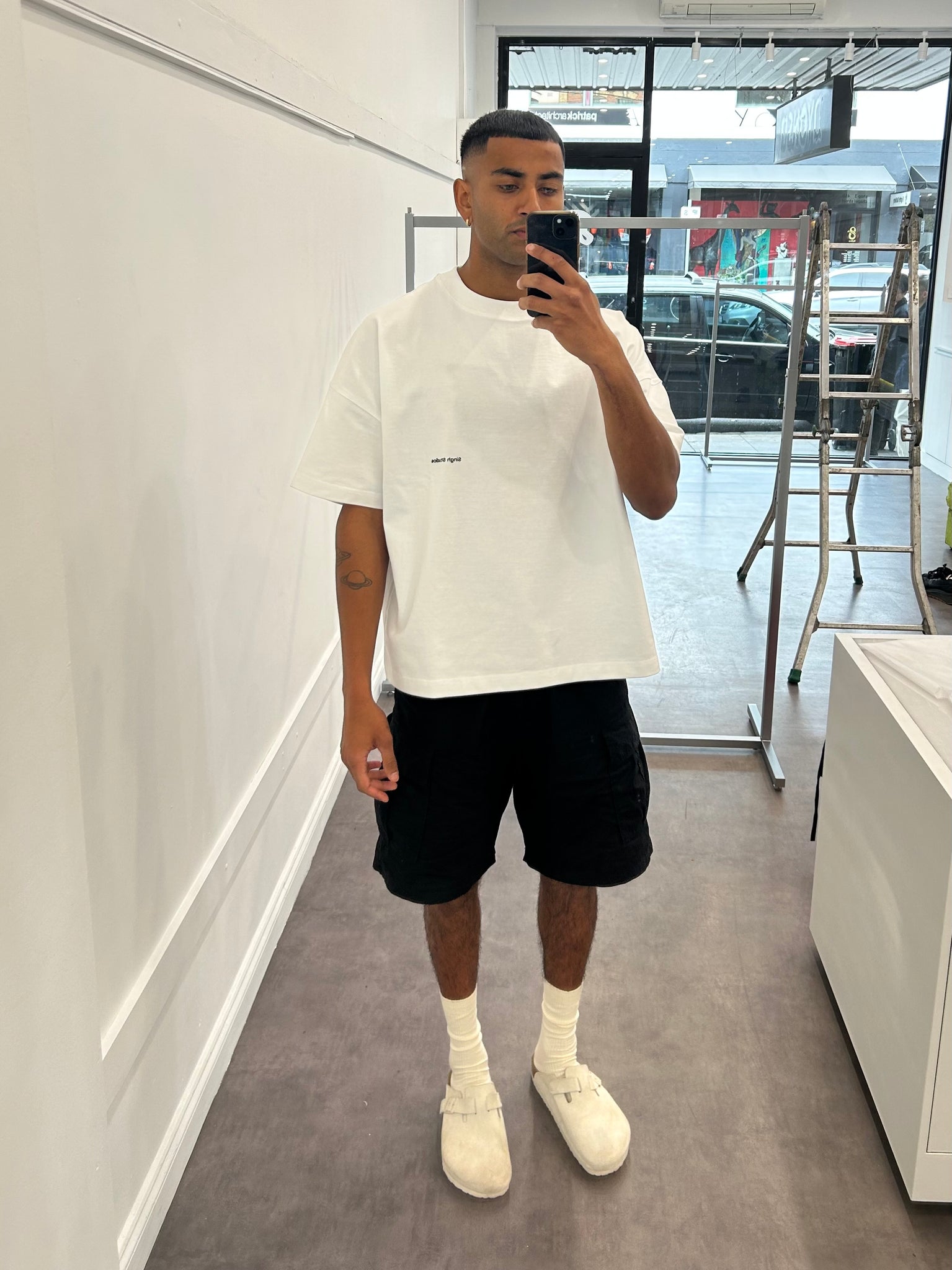 SS logo tee white